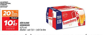 Netto BIÈRE BLONDE 67 KRONENBOURG offre