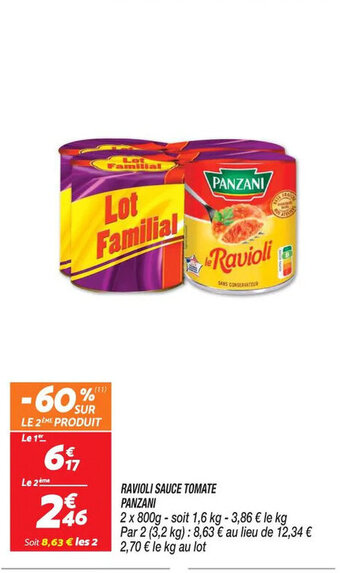 Netto RAVIOLI SAUCE TOMATE PANZANI offre
