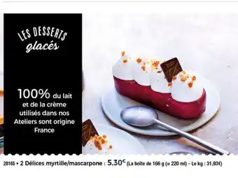 Thiriet 2 Délices myrtille/mascarpone offre