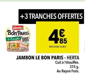 Supeco Herta jambon le bon paris offre