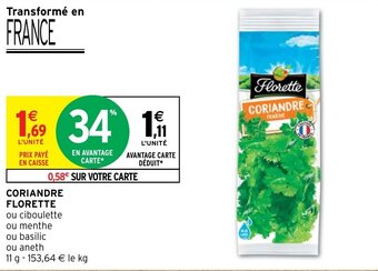 Intermarché CORIANDRE FLORETTE offre