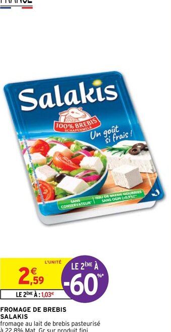 Intermarché FROMAGE DE BREBIS SALAKIS offre