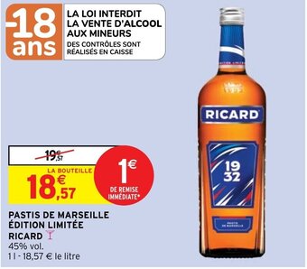 Intermarché PASTIS DE MARSEILLE ÉDITION LIMITÉE RICARDI offre