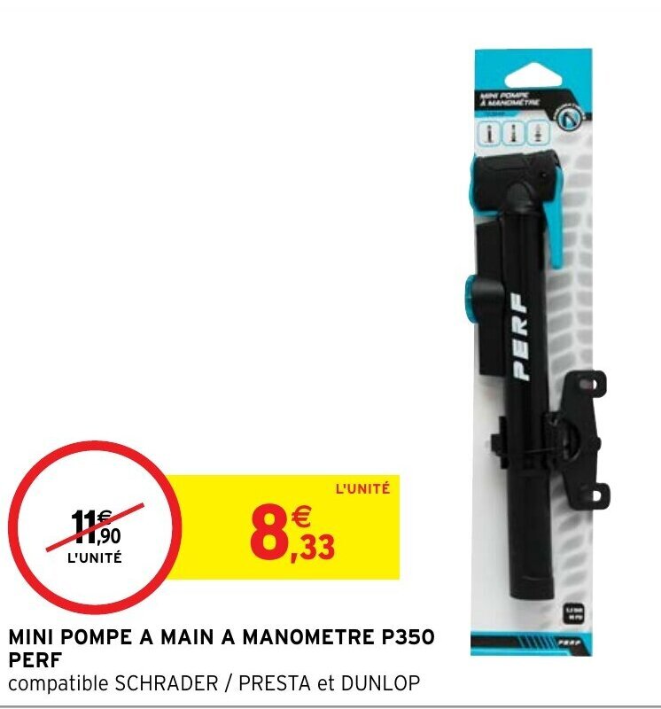 Promo MINI POMPE A MAIN A MANOMETRE P350 PERF chez Intermarch