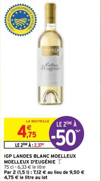 IGP LANDES BLANC MOELLEUX MOELLEUX D'EUGÉNIE I