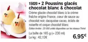Thiriet 2 Poussins Glacés Chocolat Blanc & Chocolat offre