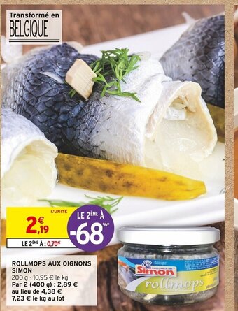 Intermarché ROLLMOPS AUX OIGNONS SIMON offre