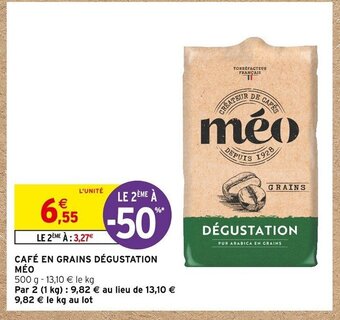 Intermarché CAFÉ EN GRAINS DÉGUSTATION MÉO offre