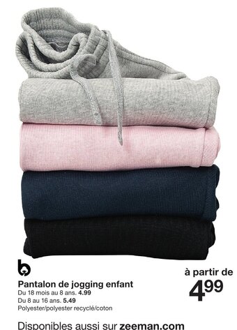 Zeeman Pantalon de jogging enfant offre