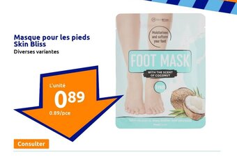 Action Masque pour les pieds Skin Bliss offre