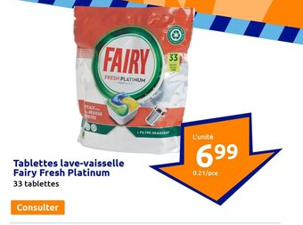 Action Tablettes lave-vaisselle Fairy Fresh Platinum offre
