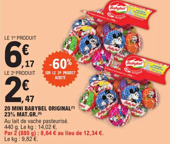 E.Leclerc Express 20 MINI BABYBEL ORIGINAL 23% MAT.GR. offre