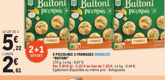 9 PICCOLINIS 3 FROMAGES SURGELĂS BUITONI