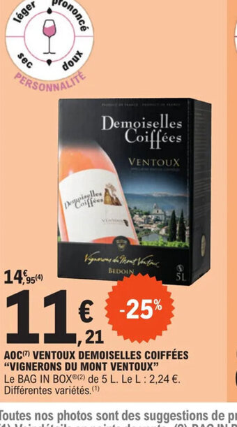E.Leclerc Express AOC VENTOUX DEMOISELLES COIFFÉES "VIGNERONS DU MONT VENTOUX offre