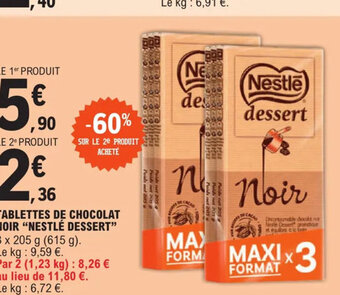 E.Leclerc Express TABLETTES DE CHOCOLAT NOIR NESTLÉ DESSERT offre