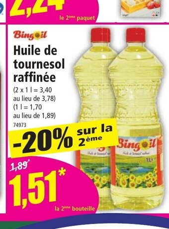Norma Huile de tournesol raffinée offre