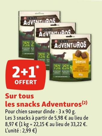 Maxi Zoo Adventuros 2+1 offert sur tous les snacks adventuros offre