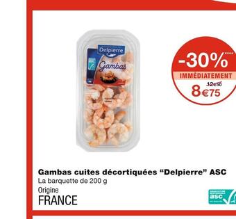Monoprix Delpierre gambas cuites décortiquées asc offre