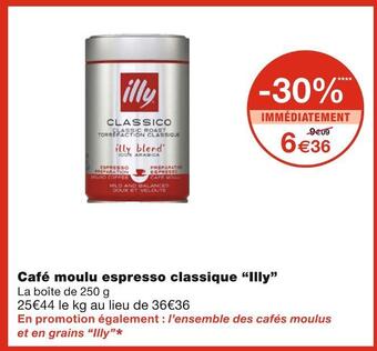 Monoprix Café moulu espresso classique “illy” offre