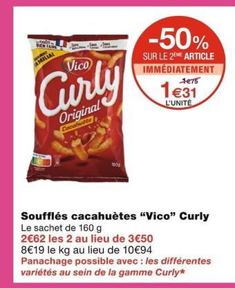 Monoprix Vico soufflés cacahuètes curly offre