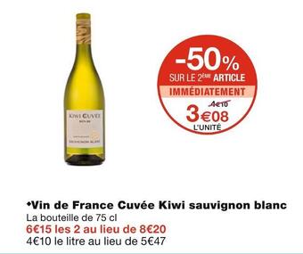 Monoprix Cuvée kiwi vin de france sauvignon blanc offre