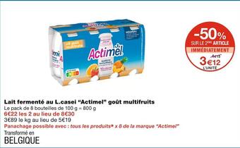 Monoprix Actimel lait fermenté au l.casei goût multifruits offre