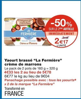 La fermière yaourt brassé crème de marrons