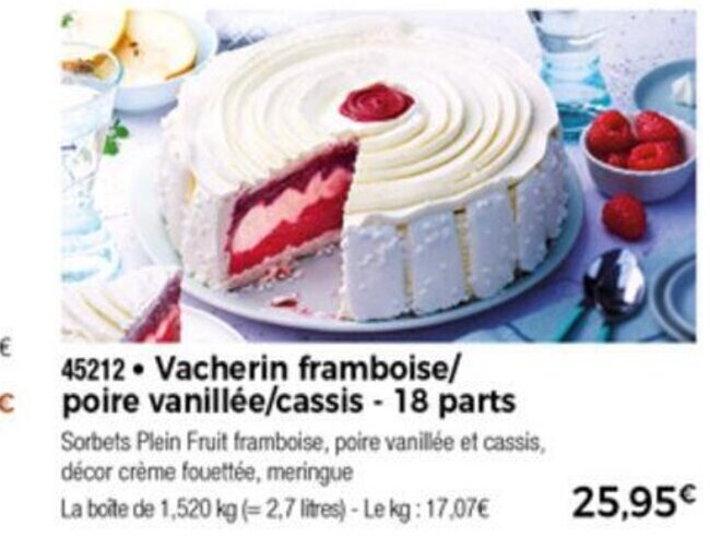 Promo Vacherin Framboise Poire Vanillee Cassis 18 Parts Chez Thiriet