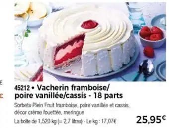 Thiriet Vacherin Framboise/Poire Vanillée/Cassis- 18 Parts offre