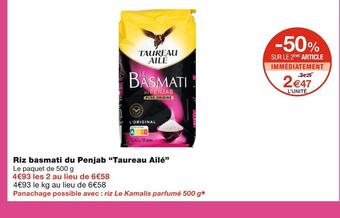 Monoprix Taureau ailé riz basmati du penjab offre