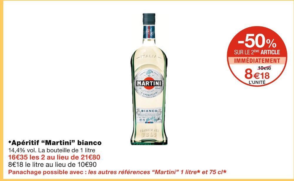 Promo Martini apéritif bianco chez Monoprix