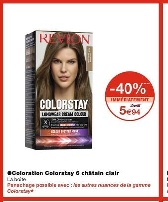 Monoprix Revlon coloration colorstay 6 châtain clair offre