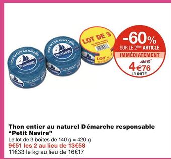 Monoprix Petit navire thon entier au naturel démarche responsable offre