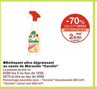 Monoprix Carolin nettoyant ultra dégraissant au savon de marseille offre