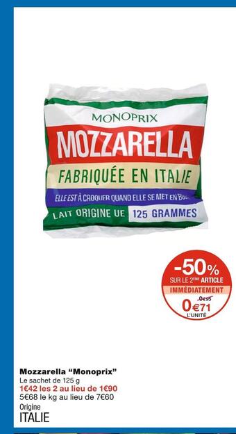 Monoprix mozzarella