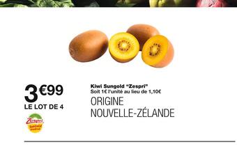 Monoprix Zespri kiwi sungold offre