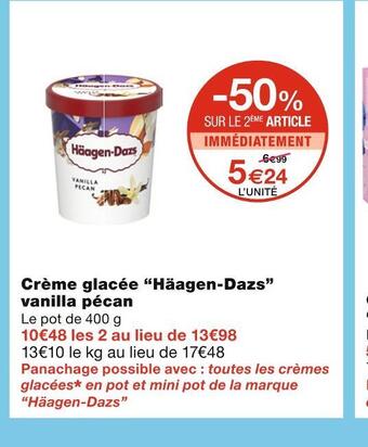Monoprix Häagen-dazs crème glacée vanilla pécan offre