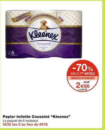 Monoprix Kleenex papier toilette coussiné offre