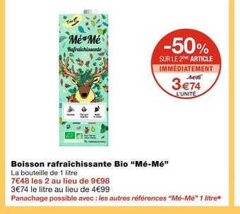 Monoprix Mé-mé boisson rafraîchissante bio offre