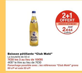 Monoprix Club maté boisson pétillante offre