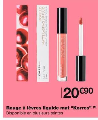 Monoprix Korres rouge à lèvres liquide mat offre