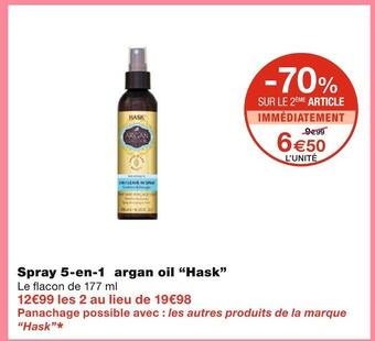 Monoprix Hask spray 5-en-1 argan oil offre
