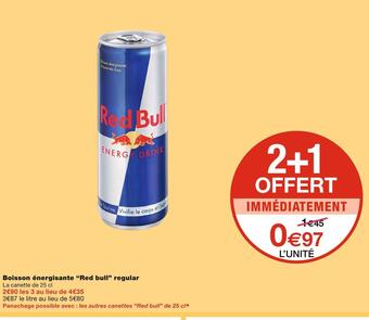 Monoprix Red bull boisson énergisante regular offre