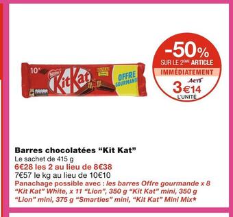 Monoprix Kit kat barres chocolatées offre