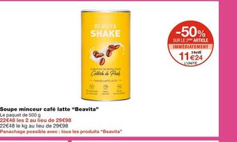 Monoprix Beavita soupe minceur café latte offre