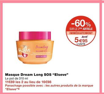 Monoprix Elseve masque dream long sos offre