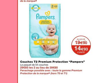 Pampers couches t2 premium protection