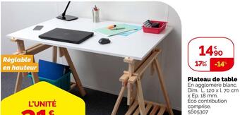 Weldom Plateau de table offre