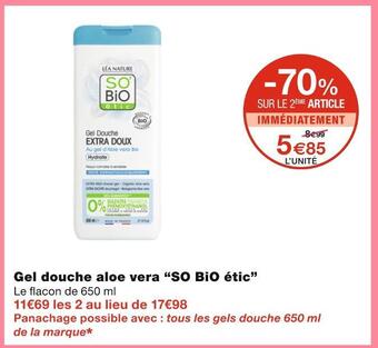 Monoprix So bio étic gel douche aloe vera offre