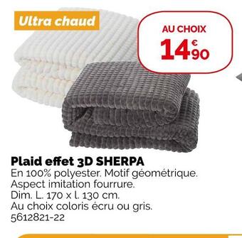 Weldom Plaid effet 3d sherpa offre